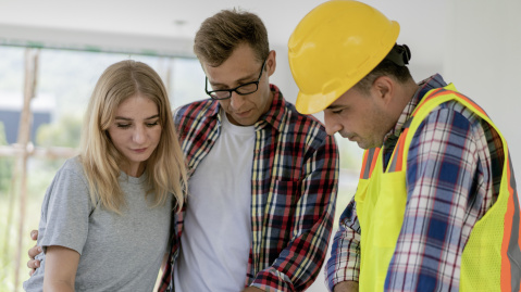 Couple meeting with suppliers