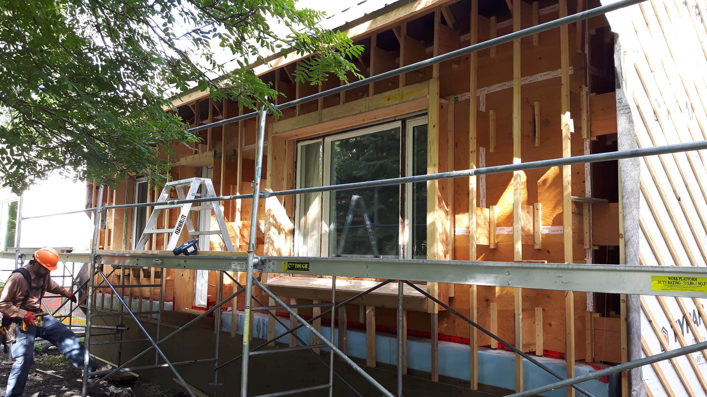 Worker preparing to install insulation