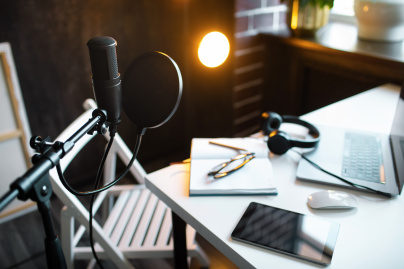 Microphone in a home recording studio