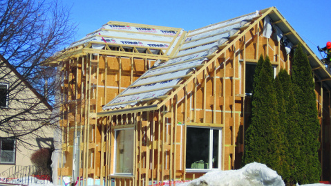 Exterior of house under construction