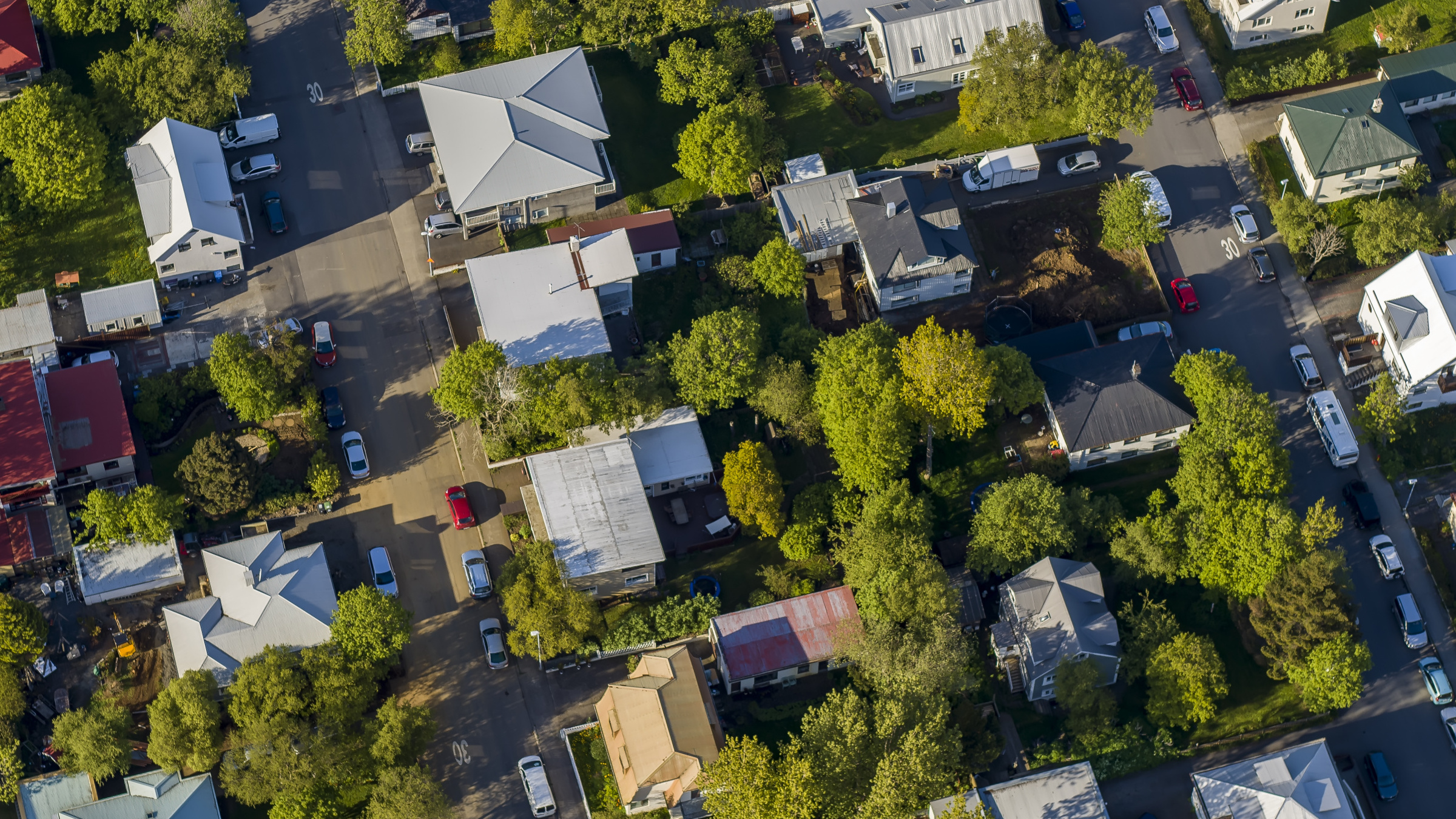 Vue d’ensemble d'un quartier résidentiel