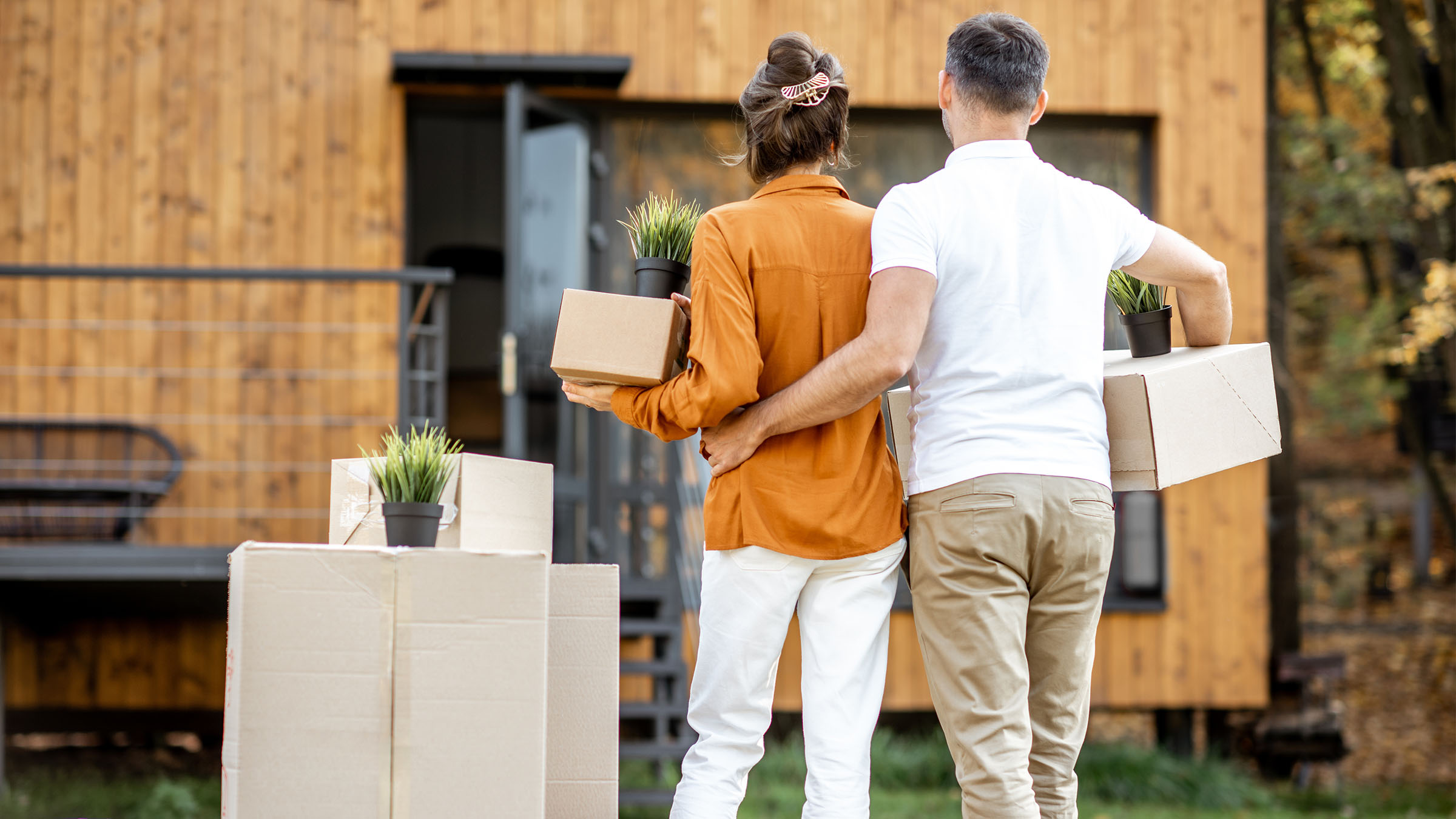 Couple moving into new home