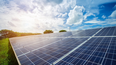 Panneaux solaires dans un champ