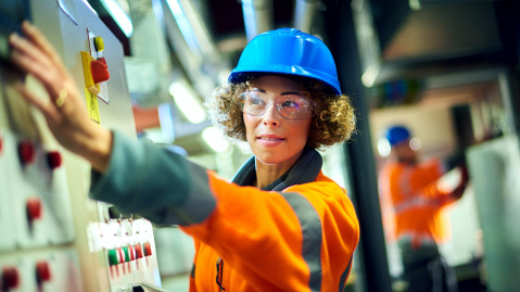 Worker in a hardhat